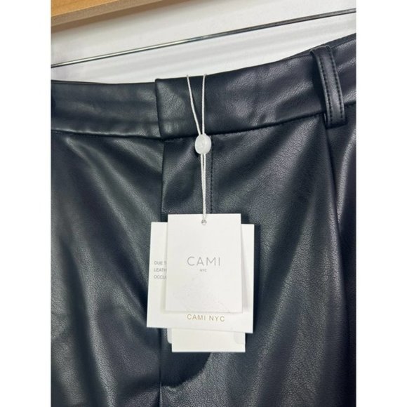 Cami NYC Rabia Vegan A-Line Leather Belt Loops Short Women's Black Size: 8 NWT - Picture 5 of 10
